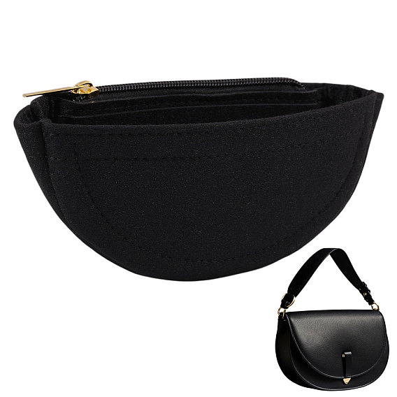 Полукруглый войлочный органайзер для сумок, войлочный органайзер для сумок с застежкой-молнией