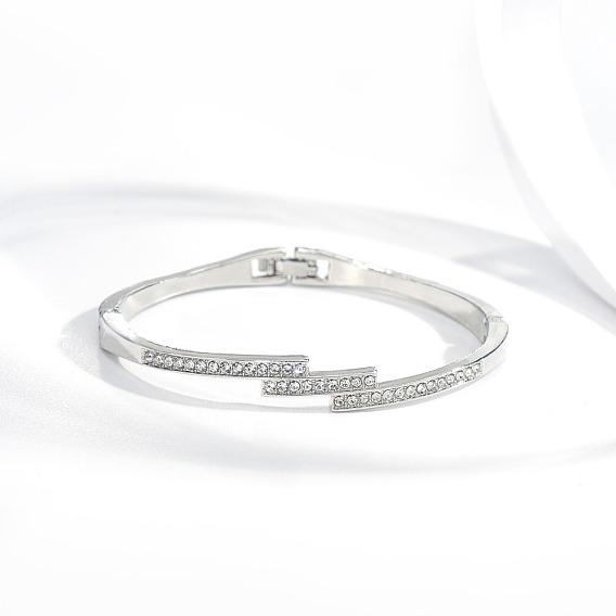 Шарнирные браслеты из сплава для женщин, с кристально горный хрусталь