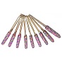 Colorful printed soft clay handle crochet hook set, aluminum oxide gold foil crochet needle DIY knitting tools 9 pieces