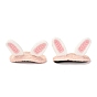Iron Snap Hair Clips, with Polyester Thread, Rabbit Ear