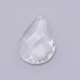 Vidrio transparente colgantes grandes, para colgantes de cristal de araña, facetados, lágrima