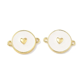 Латунные подвески-соединители с белой эмалью, без свинца и без кадмия, долговечный, стойки покрытие, золотые