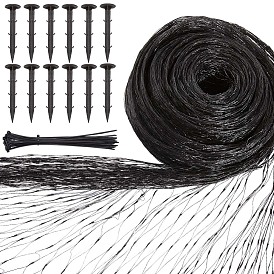 Полиэтиленовая сетка от птиц для фруктовых деревьев, защита растений, с кабельными стяжками и колышками