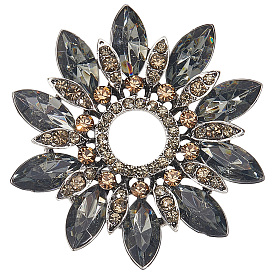 Броши со стразами из цветочного сплава для рюкзака, одежды