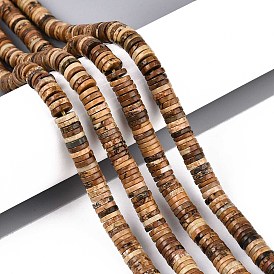 Естественного изображения яшмы бисер нитей, диск, Heishi бусы