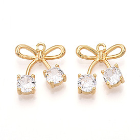 Латунные микро проложить кубического циркония подвески, бантом прелести