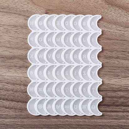 Moon with Letter Link Pendant Silicone Molds, Constellations Resin Casting Molds, for UV Resin, Epoxy Resin Jewelry Making