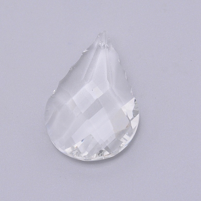 Vidrio transparente colgantes grandes, para colgantes de cristal de araña, facetados, lágrima