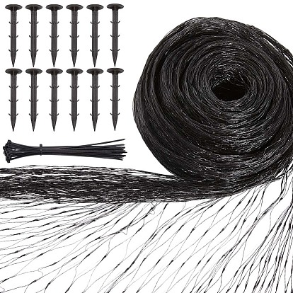 Полиэтиленовая сетка от птиц для фруктовых деревьев, защита растений, с кабельными стяжками и колышками