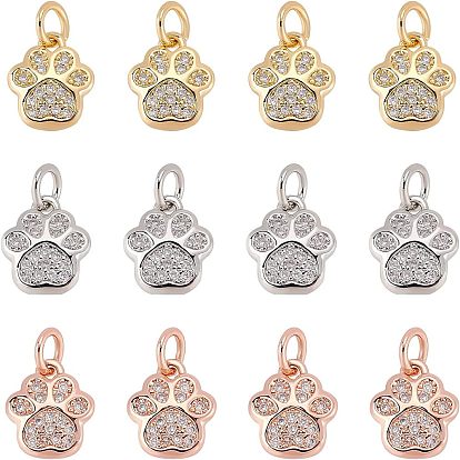 12 шт. 3 цвета латунные подвески из фианита с микропаве, с целью перехода в кольце, долговечный, след