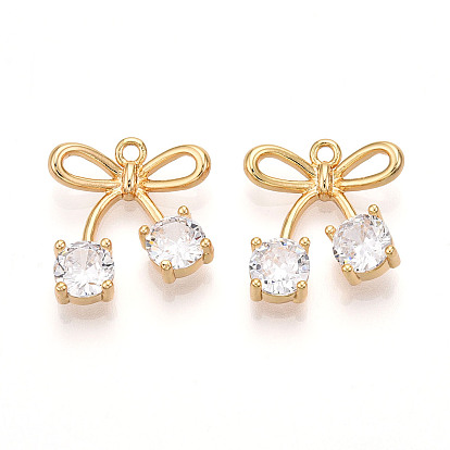 Латунные микро проложить кубического циркония подвески, бантом прелести