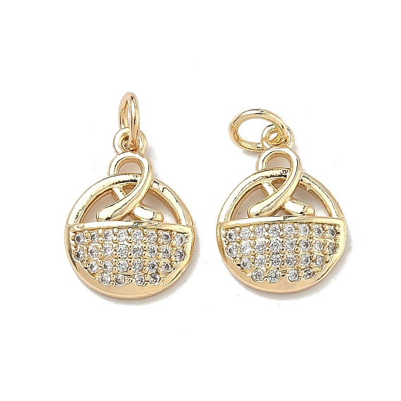 Латунные микро проложить кубического циркония подвески, плоский круглый с подвесками в виде узелков, стойки покрытие, долговечный, без кадмия и без свинца