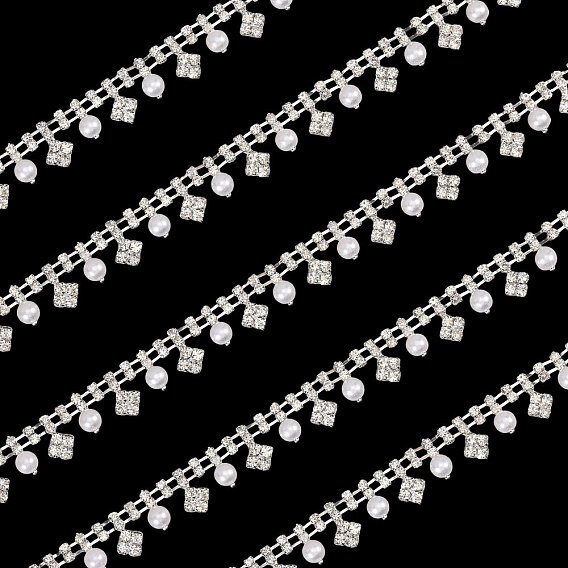 Железо горный хрусталь чашка цепи, с имитацией жемчуга, круглые, с картонной карточкой