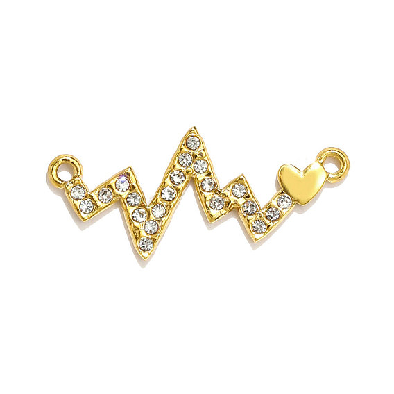 Подвески в форме сердца из нержавеющей стали со стразами, ионное покрытие (ip)