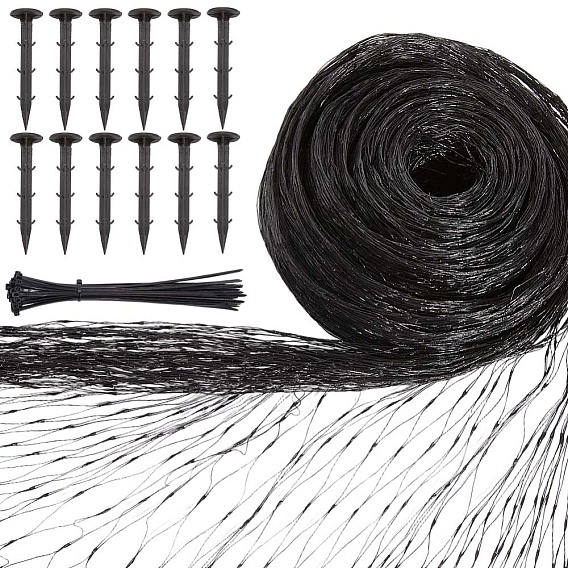 Полиэтиленовая сетка от птиц для фруктовых деревьев, защита растений, с кабельными стяжками и колышками