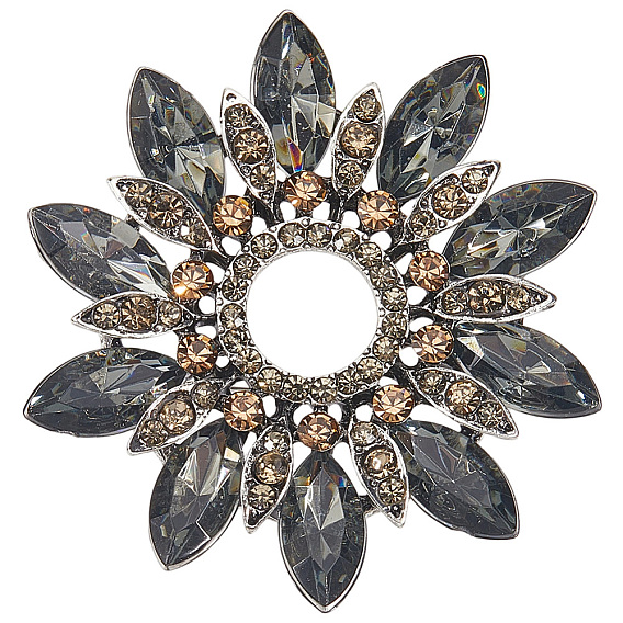 Броши со стразами из цветочного сплава для рюкзака, одежды