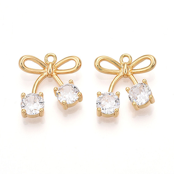 Латунные микро проложить кубического циркония подвески, бантом прелести