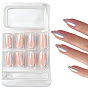 1 Bag ABS Plastic Mermaid Metallic Effect Press On False Nails, Nail Art Decoration Accessories, with Adhesive Tapes & Manicure File, with 1Pc Wood Manicure Stick