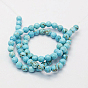 Brins de perles de magnésite naturelle, teints et chauffée, facette, ronde, 8mm, Trou: 1mm