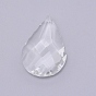 Transparent Glass Big Pendants, for Chandelier Crystal Hanging Pendants, Faceted, Teardrop