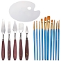Gorgecraft DIY Mal-Kits, mit transparenter Acrylfarbenpalette, Edelstahl-Palettenschaber-Set und Kunstbürsten