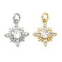 Латунные микропаве прозрачные подвески с фианитом, без кадмия и без свинца, стойки покрытие, долговечный, солнечные чары