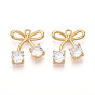 Латунные микро проложить кубического циркония подвески, бантом прелести