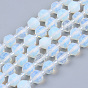 Perles opalite brins, ronde, facette
