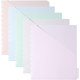 5 шт. листы-разделители для блокнотов в дисковом переплете из полипропилена, 11 разделитель с отверстиями для папки, прямоугольные