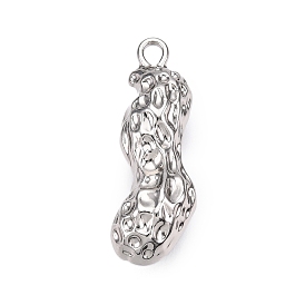 Rack Plating Alloy Pendants, Lead Free & Nickel Free & Cadmium Free, Peanut Charms