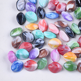 Acrylic Beads, Imitation Gemstone Style, Two Tone, Horse Eye