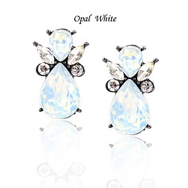 Irregular Crystal Diamond Earrings, Luxurious and Exaggerated Colorful Gemstone Ear Studs
