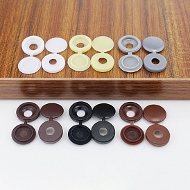 PE Plastic Hinged Screw Covers, Tops Fold Screw Snap Cap Covers, for Furnitures