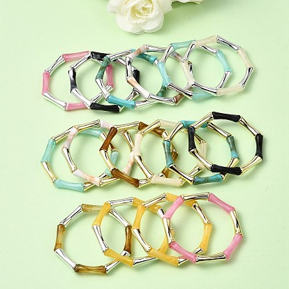 Эластичные браслеты из бусин из смолы с покрытием для женщин, бамбук, долговечный