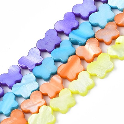 Freshwater Shell Beads Strands, Dyed, Butterfly