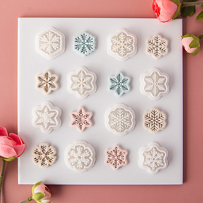 Snowflake Shape Plastic Clay Pressed Molds Set, Clay Cutters, Clay Modeling Tools, for Christmas