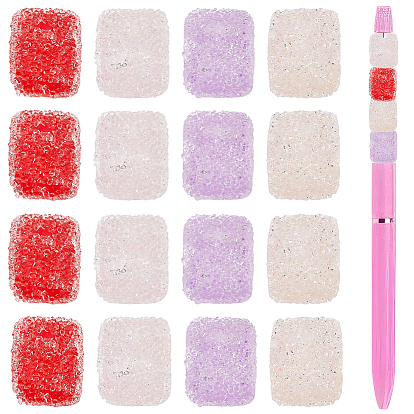 Cuentas de resina con forma de cubo drusa de diamantes de imitación, Cuentas de chicle para hacer adornos de teléfono DIY, Suministros para hacer bolígrafos y joyas