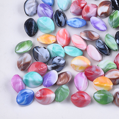 Acrylic Beads, Imitation Gemstone Style, Two Tone, Horse Eye