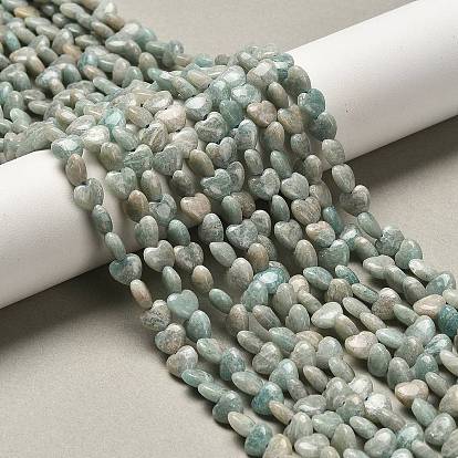 Природных амазонит бисер нитей, сердце