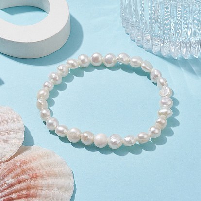 Natural Pearl Beaded Stretch Bracelets
