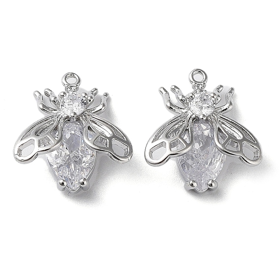 Brass Glass Charms, Bee