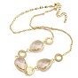 Faceted Teardrop Glass Beads Bib Necklaces, Brass Chain Neckalces