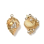 304 Stainless Steel Rhinestone Pendants, Real 18K Gold Plated