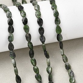 Натуральный зеленый диопсид бисер нити, слеза, граненые