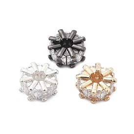 Латунные микро проложить кубического циркония бусы, долговечный, стойки покрытие, плоско-круглые