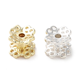 Rack Plating Brass Spacer Beads, Long-Lasting Plated, Lead Free & Cadmium Free, Flower, Wavy edge