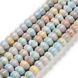 Brins de perles d'agate alashan arc-en-ciel naturel, teint, citrouille