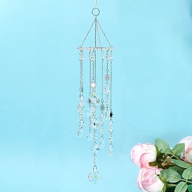 Подвесные ловцы солнца из стекла и нержавеющей стали, круглые, каплевидные и восьмиугольные бусины, создатель радуги, для украшения сада и дома