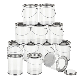 Прозрачные пластиковые баночки для подарков на вечеринку, банки с краской, Контейнер для хранения продуктов с железной крышкой и ручкой, колонка