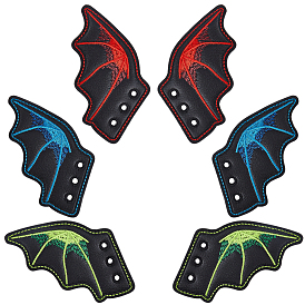 3 пар 3 цветов пряжка для обуви из искусственной кожи на Хэллоуин для самостоятельного изготовления аксессуара для обуви, крылья